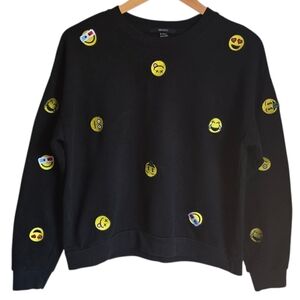 Forever 21 Emoji Pullover Sweater Juniors Size Medium